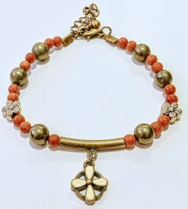 Bracelet artisanal avec attache: Pyrite (6mm)